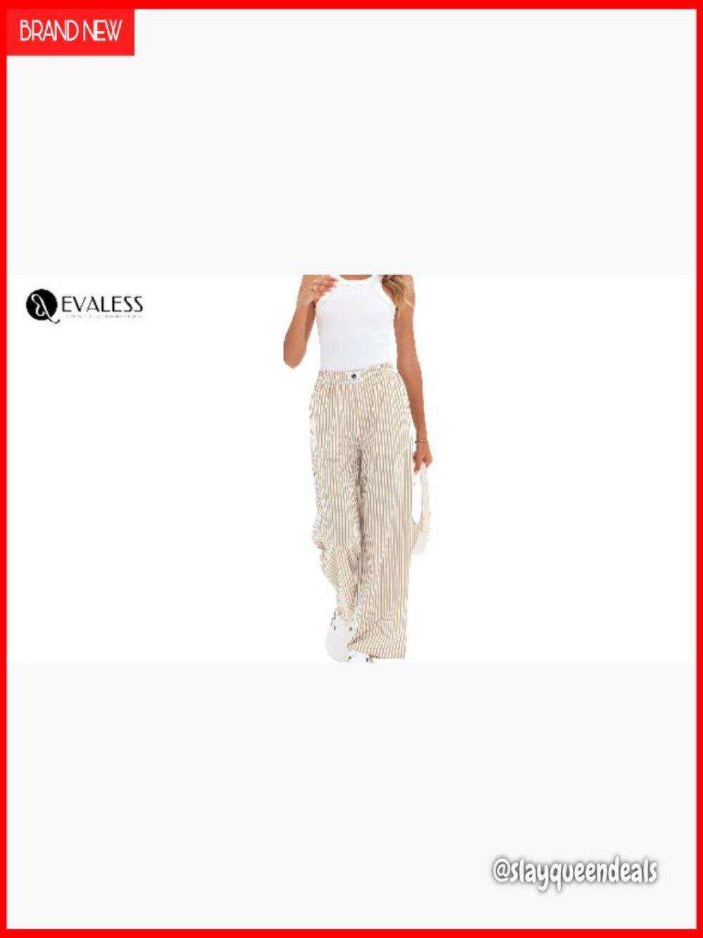 Striped High Waist Wide Leg Pajama Pants Comfy Lounge Bottoms - Picture 7 of 7